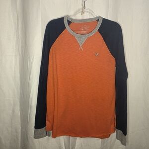Men's Orange and Black Long Sleeve Shirt